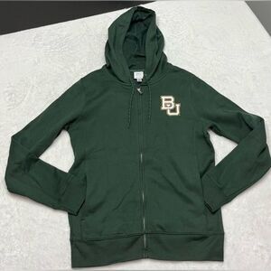 NWT- Baylor University college full zip green sweatshirt with hood size medium
